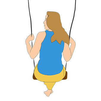 Womanon Swing Vector Illustration PNG with transparent background