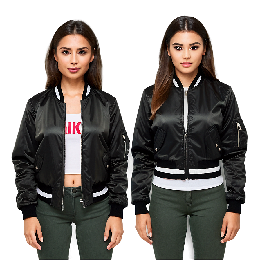 Women's Fitted Bomber Jacket Png 62