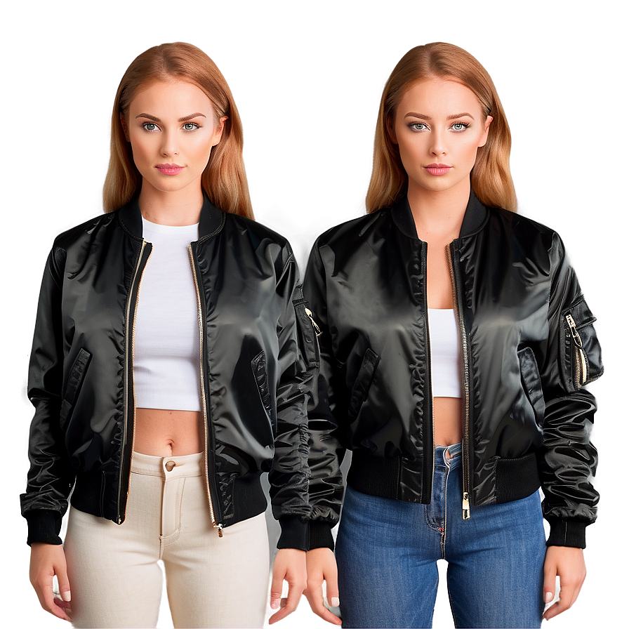 Women's Fitted Bomber Jacket Png Has