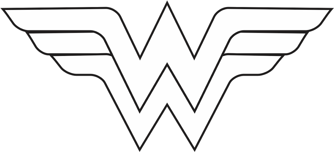 Wonder Woman Logo Outline PNG with transparent background