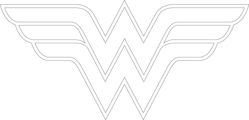 Wonder Woman Logo Outline PNG with transparent background