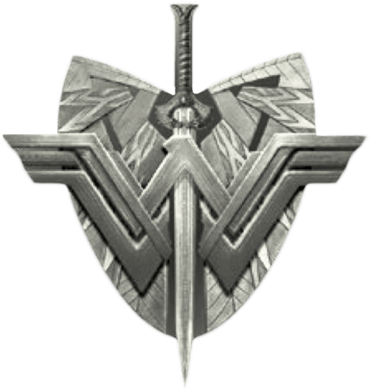 Wonder Woman Logo Sword Emblem PNG with transparent background