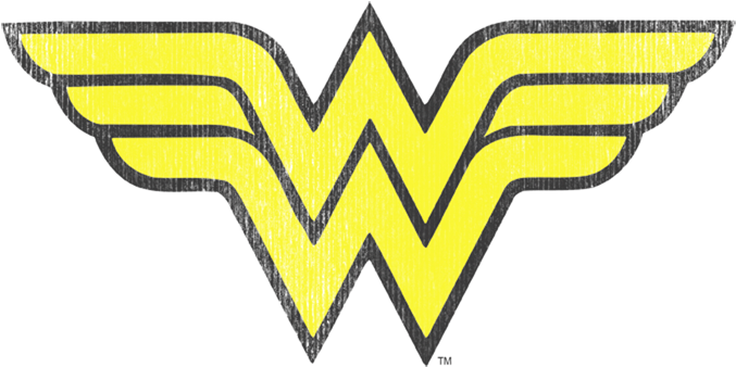 Wonder Woman Logo Yellow W PNG with transparent background