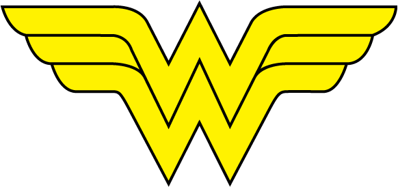Wonder Woman Logo Yellow W PNG with transparent background