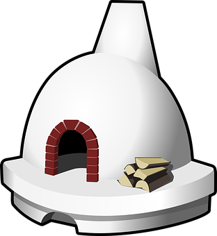 Wood Fired Pizza Oven Illustration PNG with transparent background