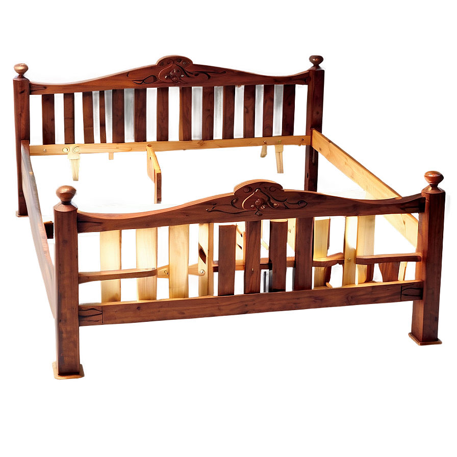 Wooden Bed Frame PNG 05042024 PNG with transparent background