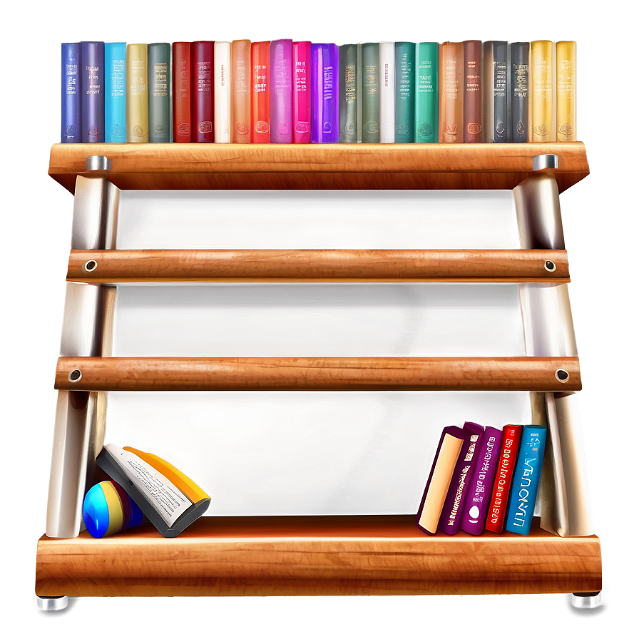 Wooden Bookshelf Illustration Png Xrk