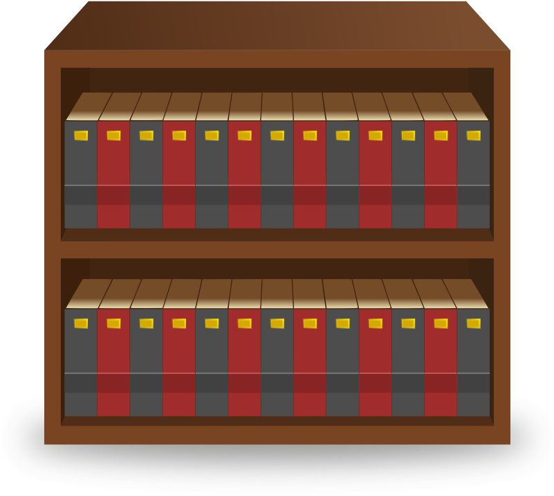 Clipart - Wooden Bookcase - Sprite Bookshelf - Png - Icon Png Lemari Buku, Transparent Png PNG with transparent background