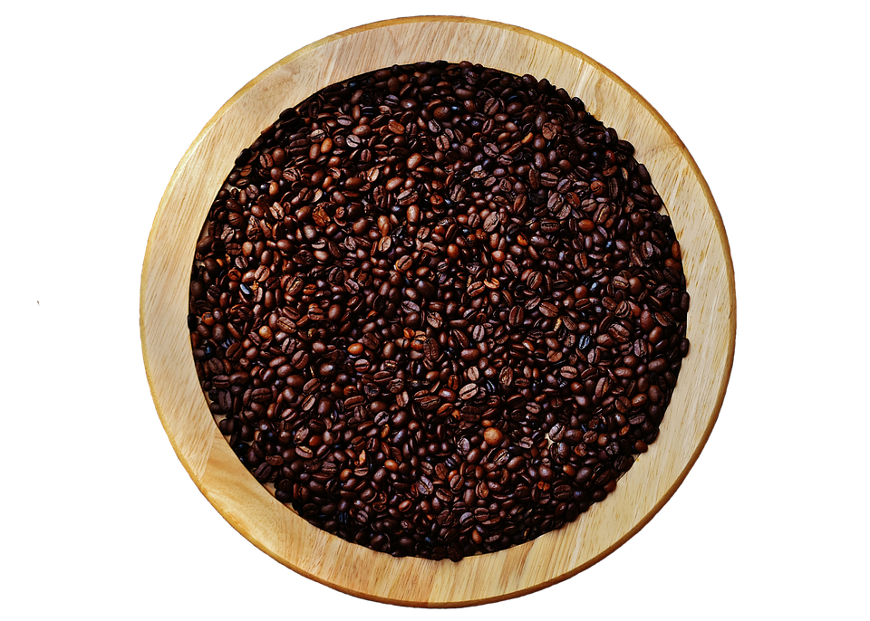 Wooden Bowl Fullof Coffee Beans