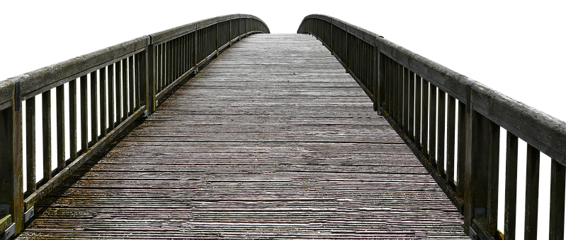 Wooden Bridge Over Dark Background PNG with transparent background
