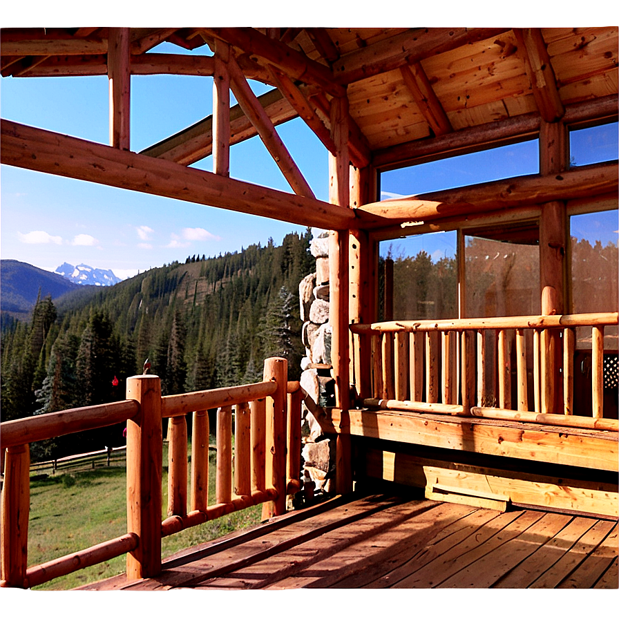 Wooden Cabin Porch View PNG fbq PNG image with a transparent background, free high-resolution download