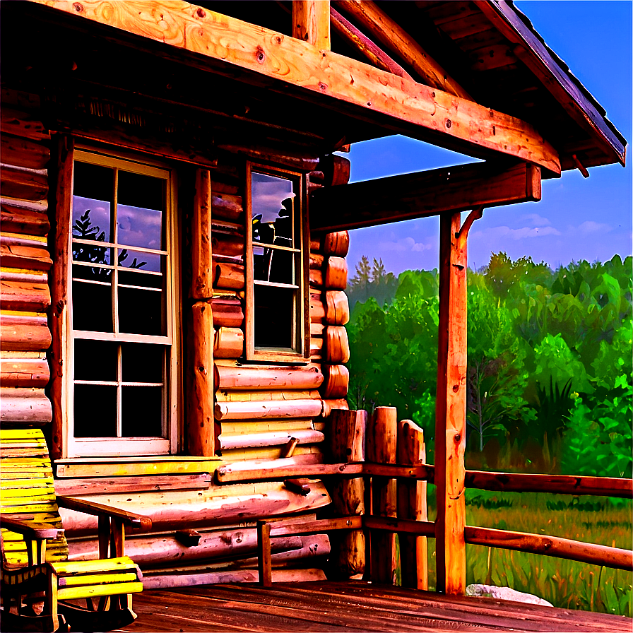 Wooden Cabin Porch View PNG jhp PNG image with a transparent background, free high-resolution download