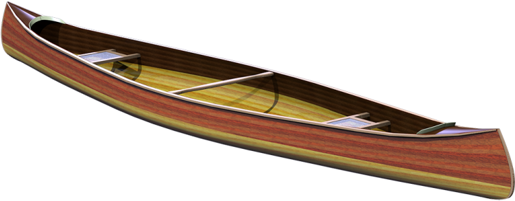 Wooden Canoe Isolated Background