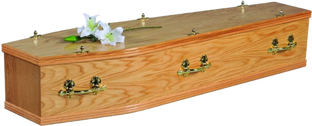 Traditional Oak Coffin - Coffin PNG with transparent background