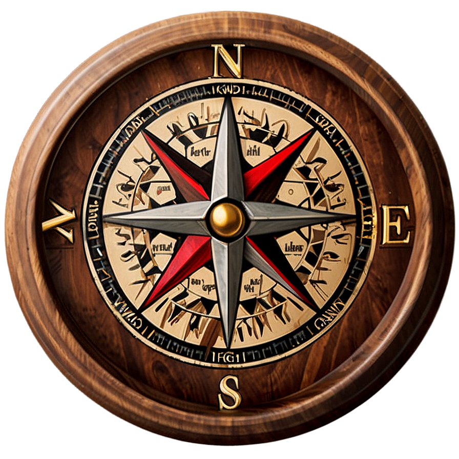 Wooden Compass Png 05042024