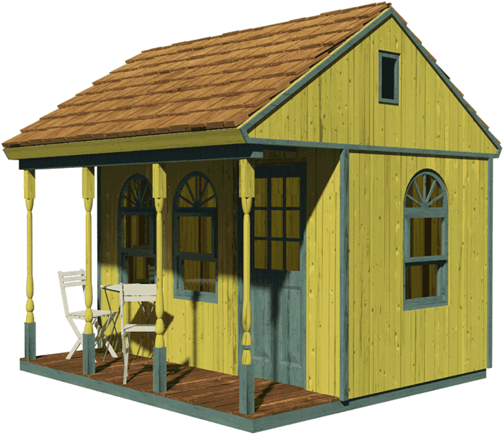 Wooden Cottage3 D Rendering PNG with transparent background