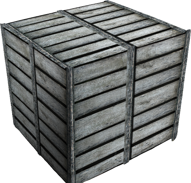 Wooden Crate3 D Model Grey Background