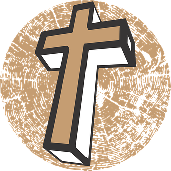 Wooden Cross Illustration PNG with transparent background