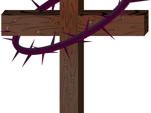 Cross Tattoos Clipart Wooden - Gambar Salib Dan Mahkota Duri PNG with transparent background