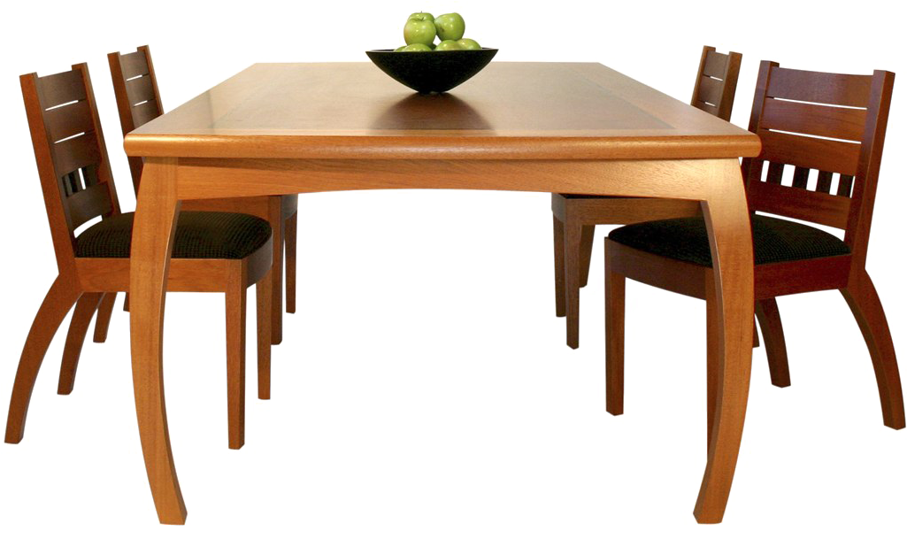 Wooden Dining Tablewith Chairsand Fruit Bowl