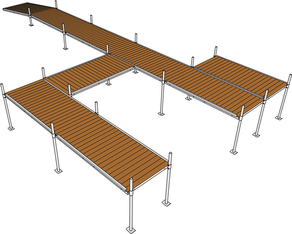 Wooden Dock Structure Design PNG with transparent background