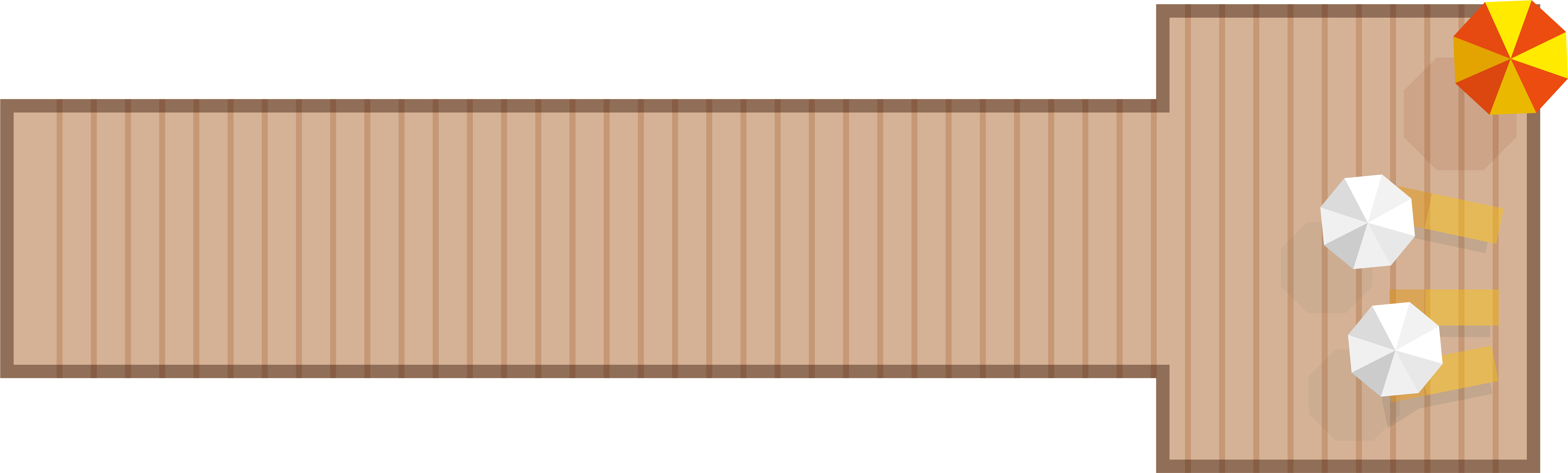 Wooden Dock Top View Illustration PNG with transparent background