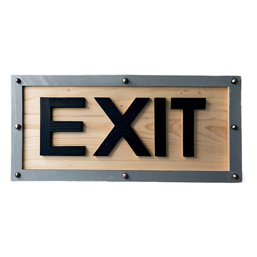 Wooden Exit Sign PNG ewa9 PNG with transparent background