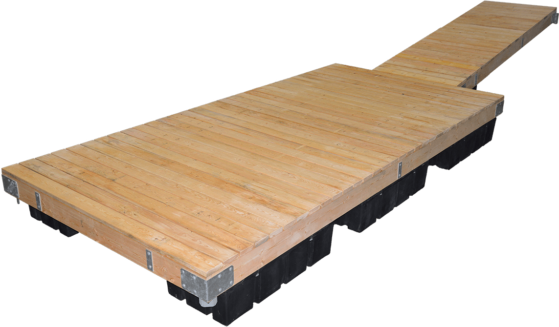 Wooden Floating Dock Design PNG with transparent background