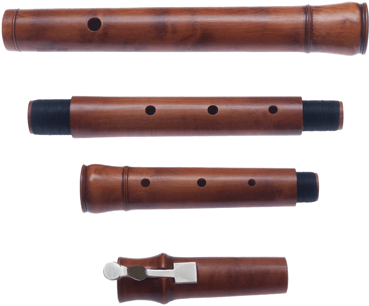 Wooden Flute Disassembled Parts PNG with transparent background