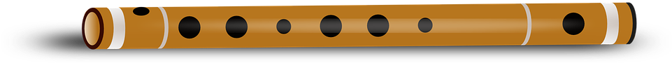 Wooden Flute Isolated