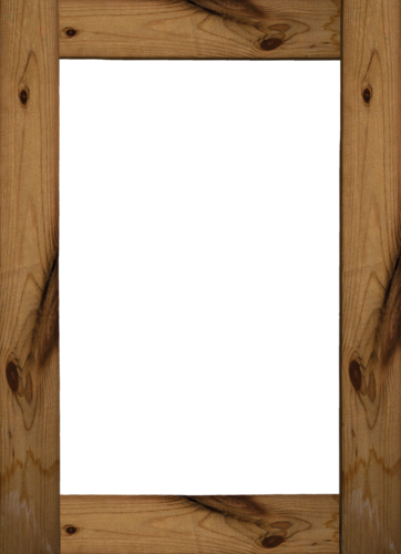 Wooden Frameon Blue Background