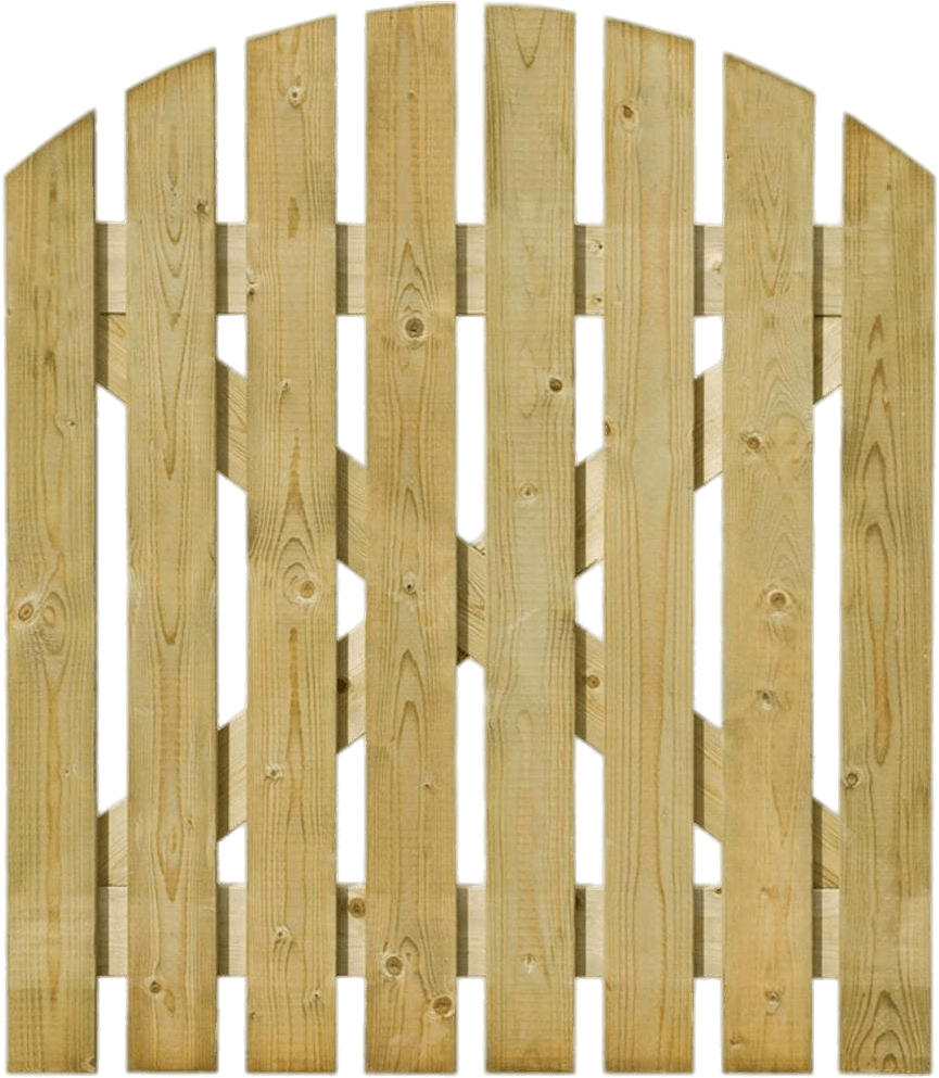 Round Top Light Wooden Gate - Wooden Garden Gate Png, Transparent Png PNG with transparent background