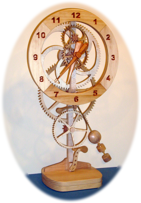 Wooden Gear Clockwith Pendulum