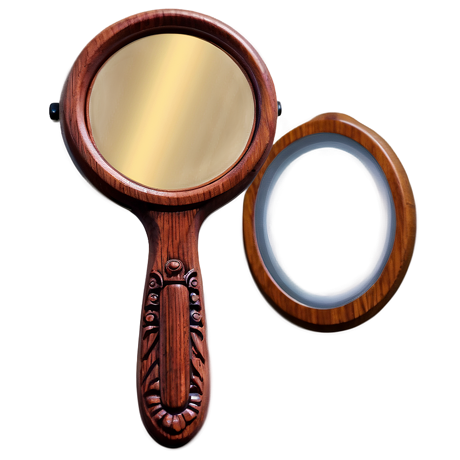 Wooden Hand Mirror PNG 06212024 PNG image with a transparent background, free high-resolution download