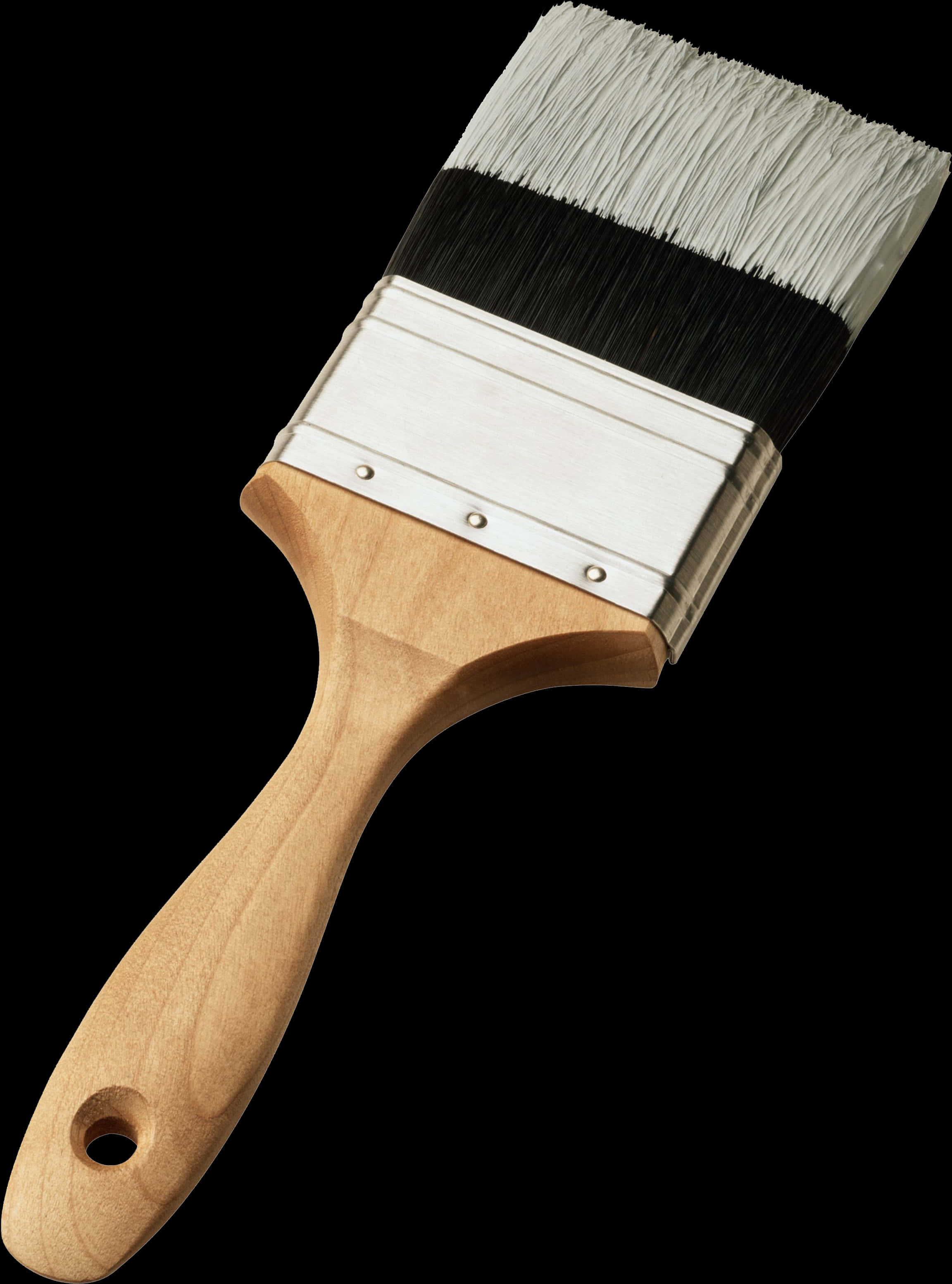 Wooden Handle Paint Brush Isolated