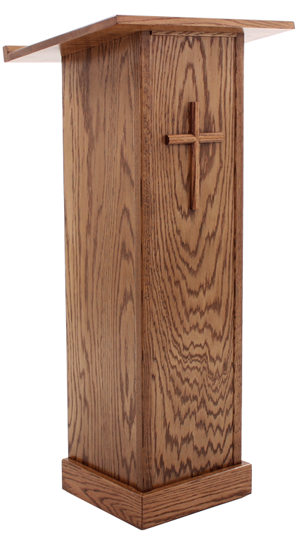 Wooden Lecternwith Cross Design