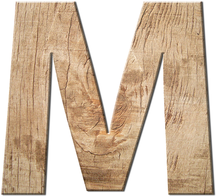 Wooden Letter M Texture