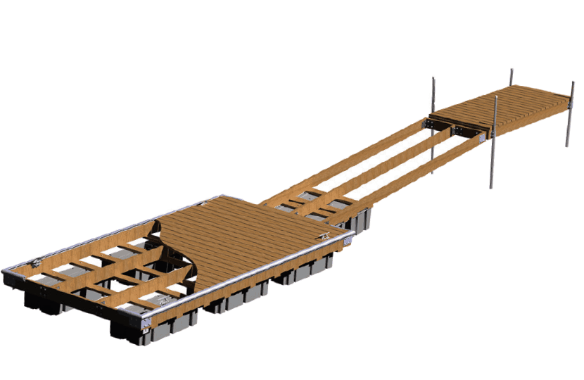 Wooden Marina Dock Design PNG with transparent background