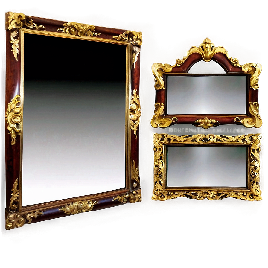 Wooden Mirror Frame PNG 10 PNG image with a transparent background, free high-resolution download