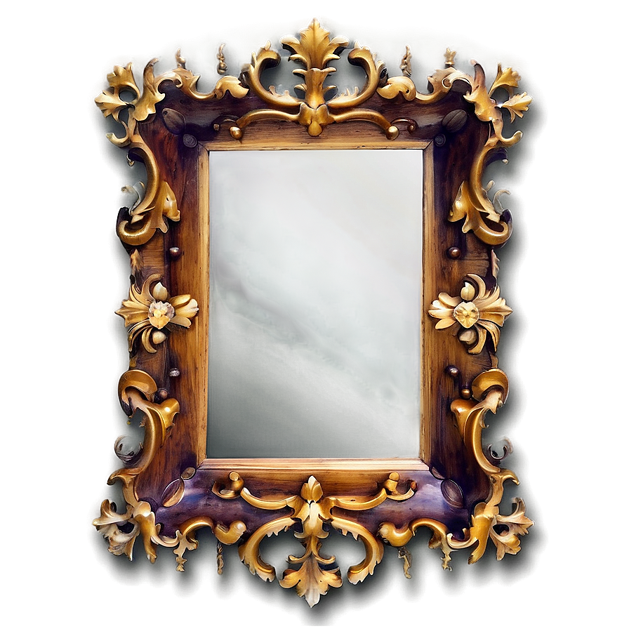 Wooden Mirror Frame PNG 85 PNG image with a transparent background, free high-resolution download