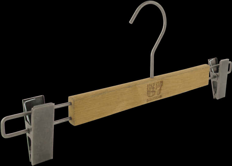 Clothes Hanger With Metal Clips - Clothes Hanger, HD Png Download PNG image with a transparent background, free high-resolution download