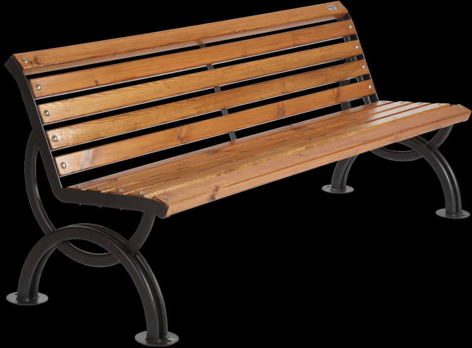 Wooden Park Bench Isolated