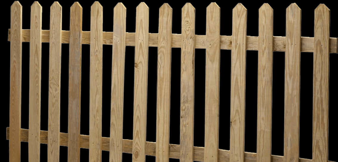 Wooden Picket Fence Black Background