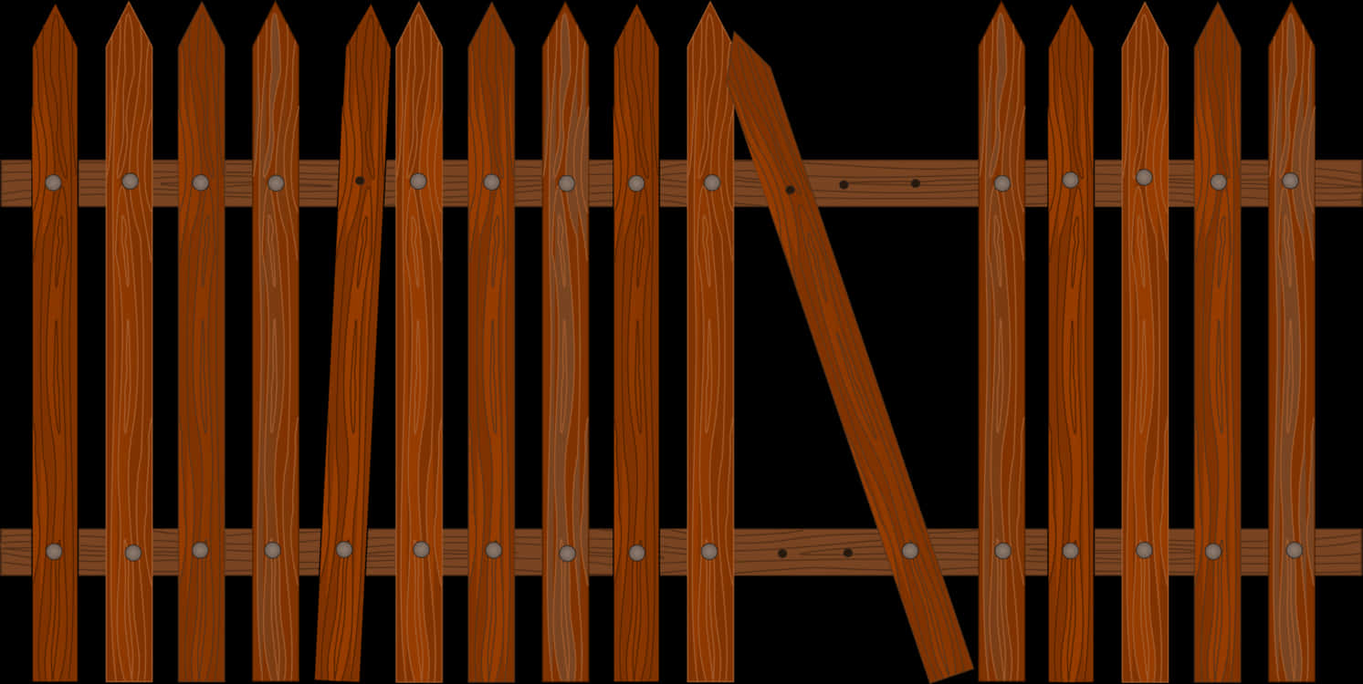 Angle,fence,picket Fence - Broken Fence Clipart, HD Png Download PNG image with a transparent background, free high-resolution download