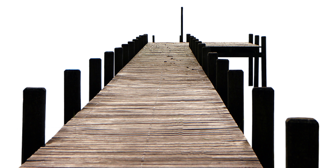 Wooden Pier Over Water Nighttime