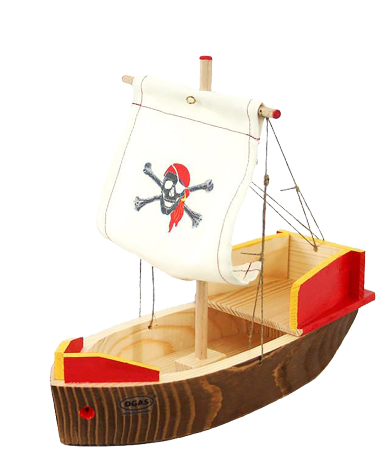 Wooden Pirate Ship Toy