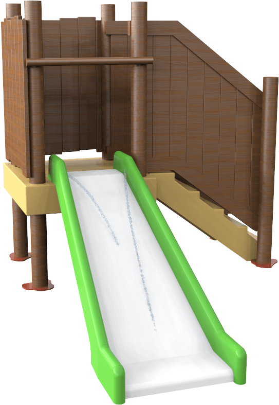 Wooden Playground Slide3 D Model