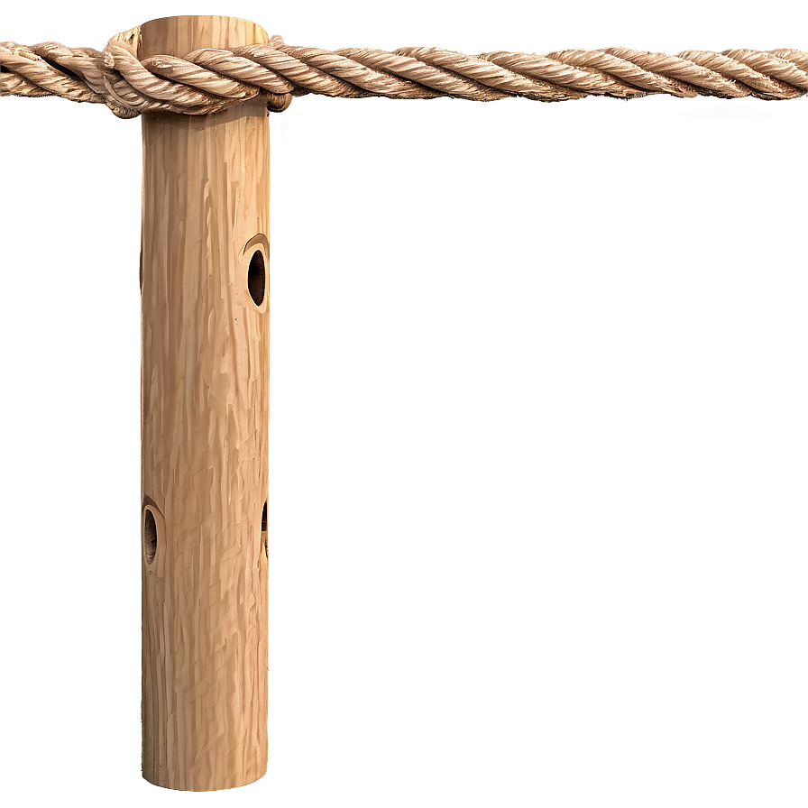 Wooden Pole With Rope Png 06282024