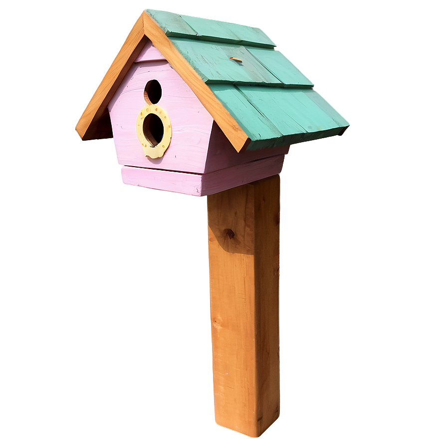 Wooden Post With Birdhouse Png 06272024