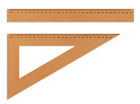 Wooden Rulerand Set Square PNG with transparent background
